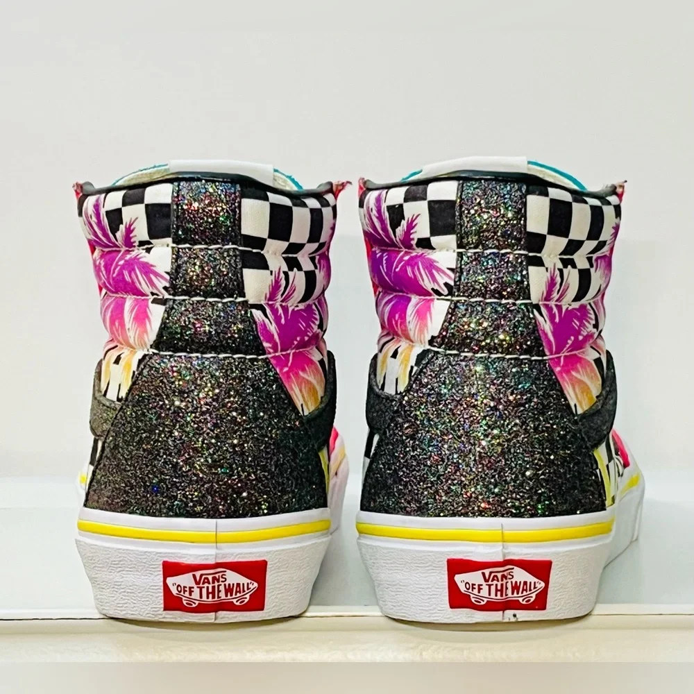 Vans Palm Tree Checkerboard Customs Sk8-Hi